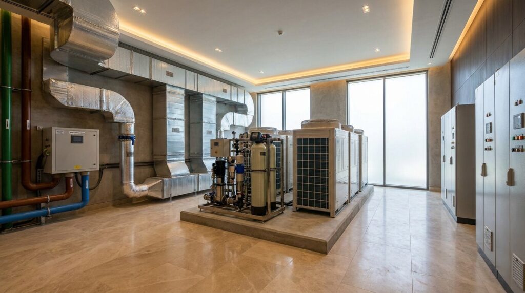 MEP Design for Luxury Dubai Villas: HVAC, VRF, Water Treatment, and District Cooling